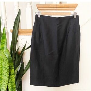 ARMANI COLLEZIONI black linen  pencil skirt sz 42